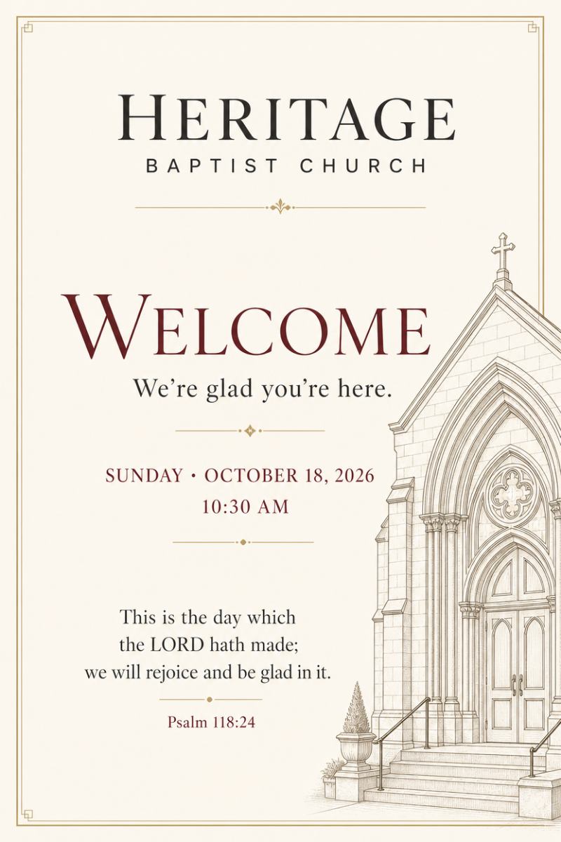 Heritage Baptist bulletin cover