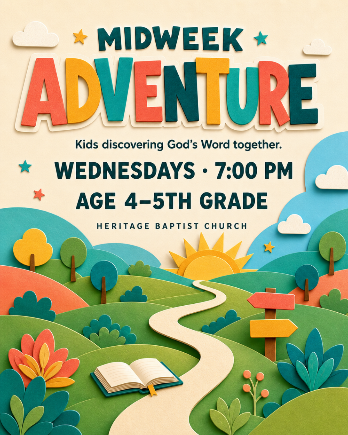 Midweek Adventure children’s ministry graphic